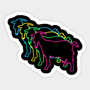 Goat 80s Neon Sticker